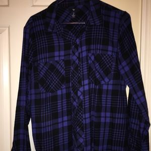 Blue and black flannel